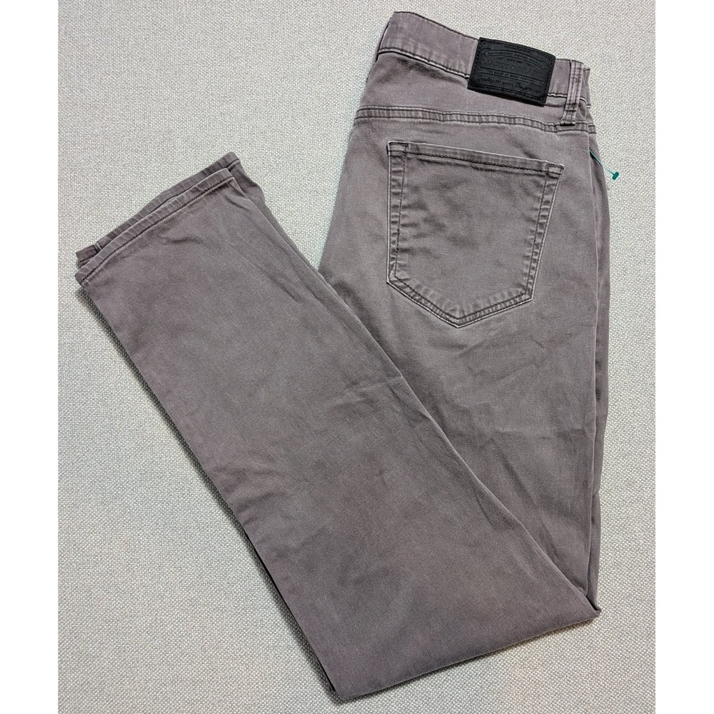 Lucky Brand Mens 34x32 Pants 121 Slim Straight Gray Twill Stretch Chino Cotton